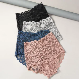 Sexy Floral Lace Panties Briefs High Waist Soft Lingerie